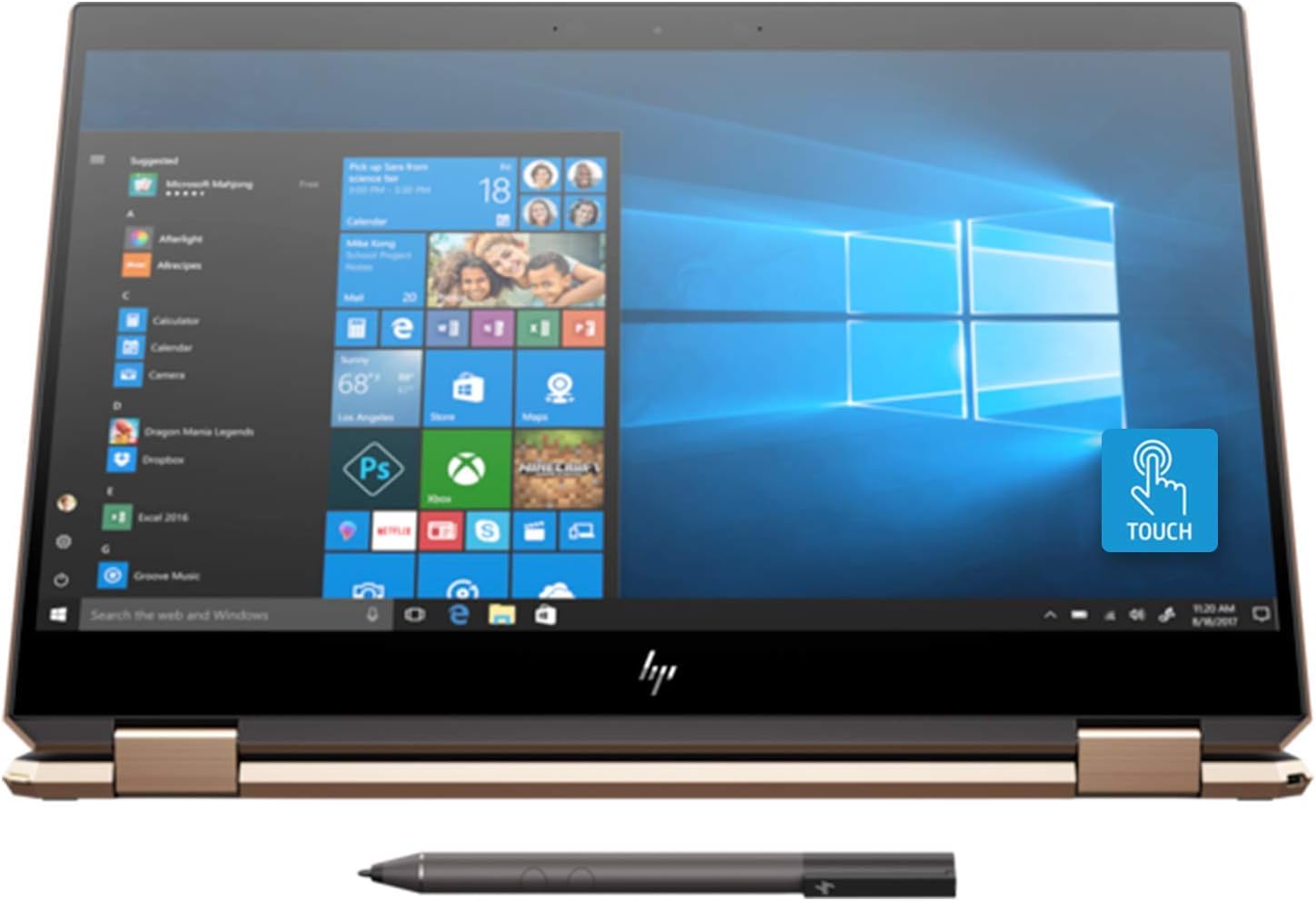 Special 2019 HP Spectre x360 15t Touch 4K IPS NVIDIA GTX 1650 with 6 core 9th Gen Intel i7 9750H, 16GB, 3 Years McAfee Internet Security Key, Windows 10 PRO Upgrade Key, 2-in-1, HP Warranty (Dark Ash)