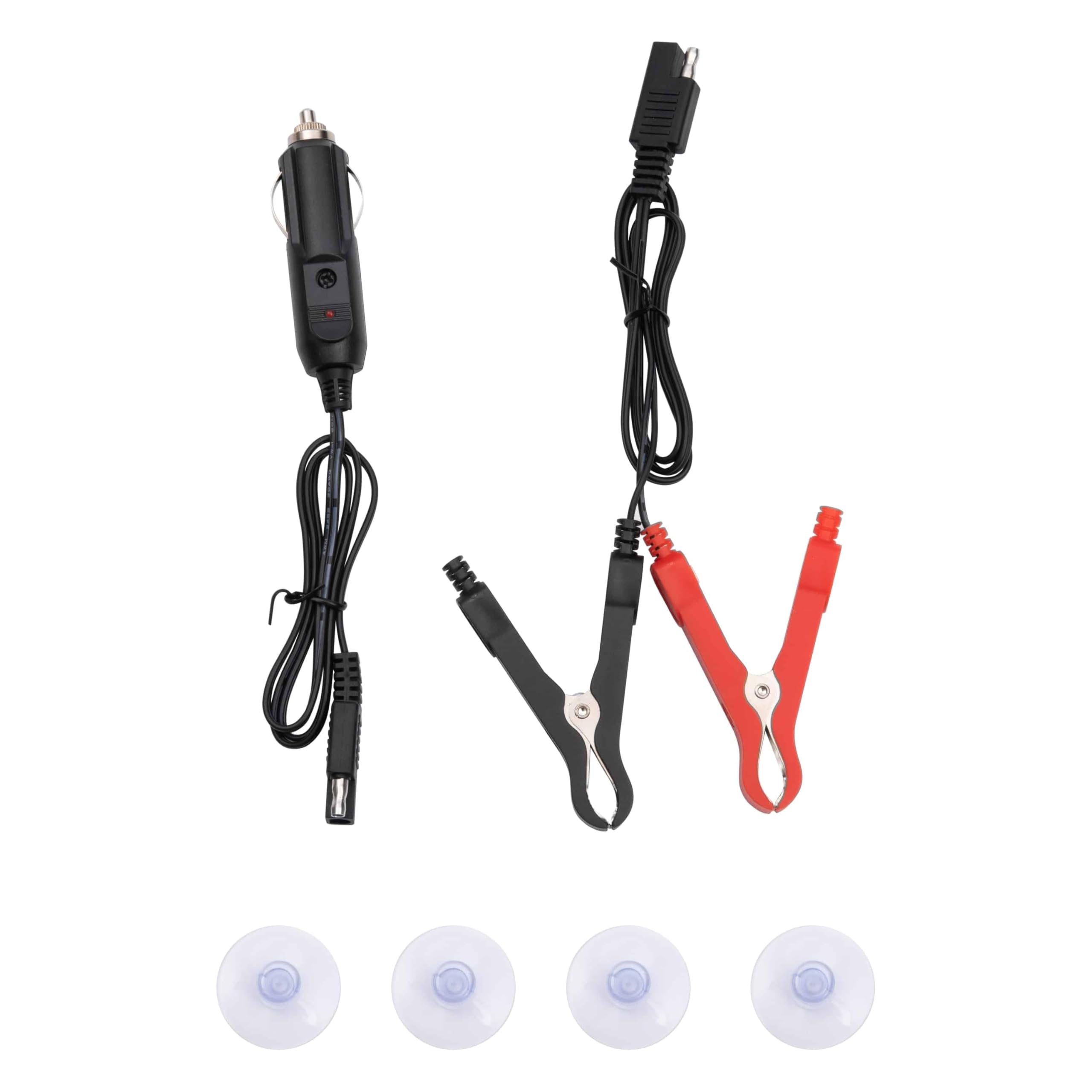 Cargador solar de goteo Technaxx de 12V y 10W, panel solar portátil TX-209 con pinzas para batería y enchufe para encendedor de 12V - Para baterías de 12 V de coches, motos, caravanas, tractores, etc.