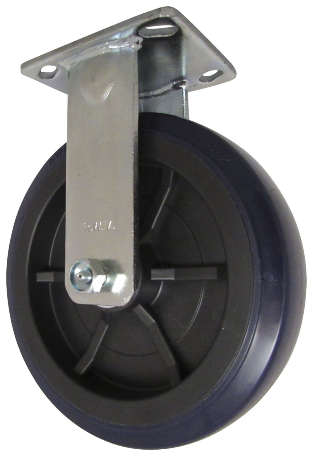 RWM Casters46 Series Plate Caster, Rigid, Urethane on Polypropylene Wheel, Celcon Bearing, 1000 lbs Capacity, 8" Wheel Dia, 2" Wheel Width, 9-1/2" Mount Height, 4-1/2" Plate Length, 4" Plate Width