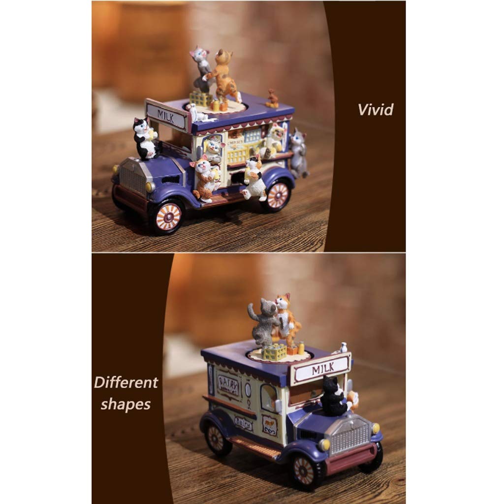 Boîte À Musique Cadeau De Noël Boîte musicale mignonne, boîte musicale de chat, boîtes de musique de chariot de lait, boîte de musique en résine, boîte de musique rétro, boîte de musique de décoration