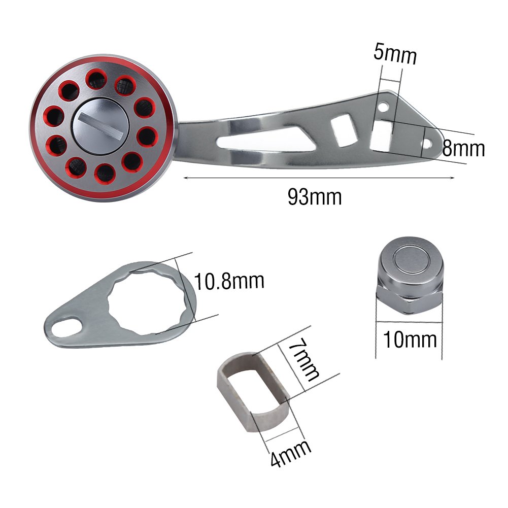Manopola di ricambio per mulinello in metallo resistente, maniglia per mulinello da pesca, parte per Abu Round Baitcast (rosso) manopole di alimentazione Abu Garcia Power manopola per baitcaster