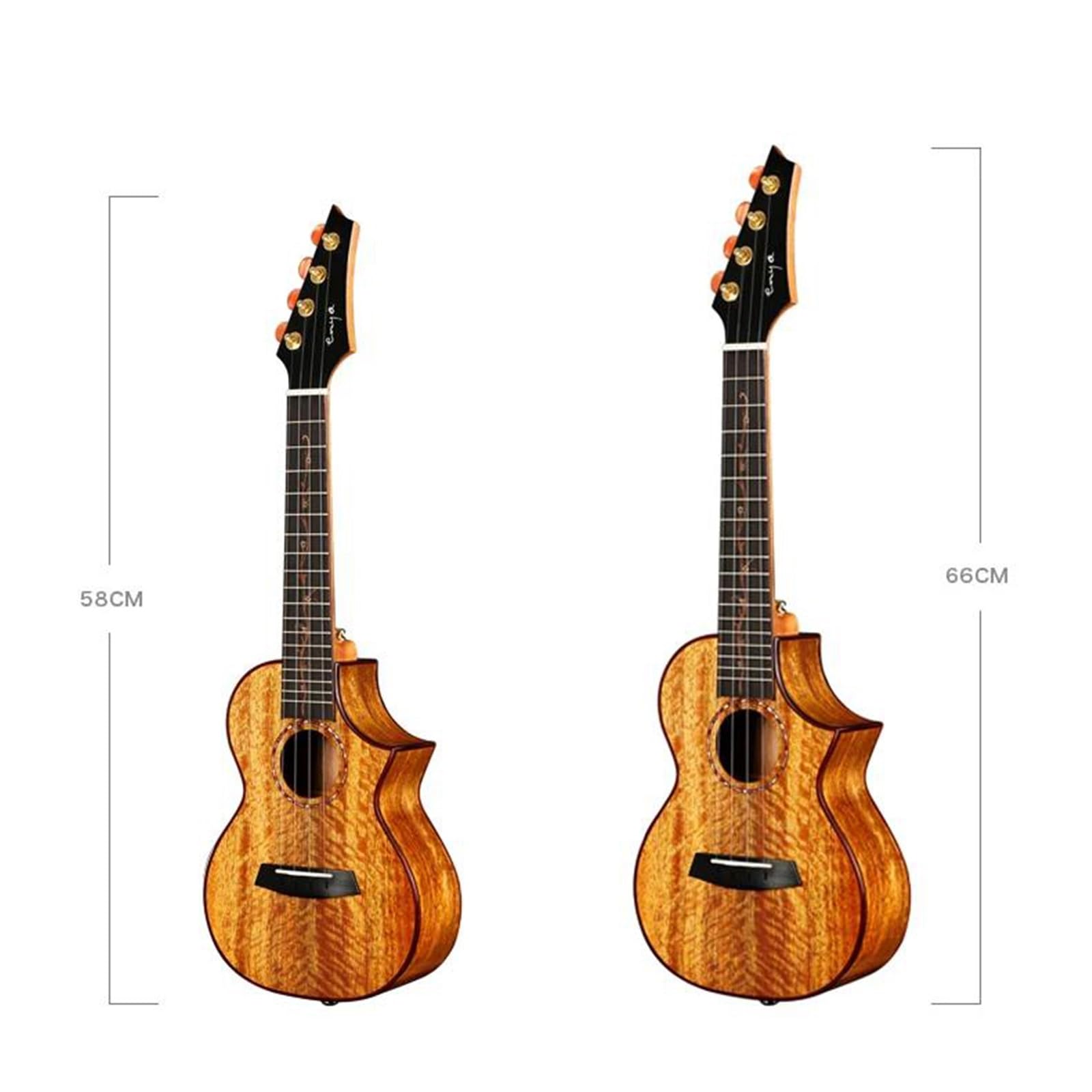 Ukulele Concert/Tenor Ukulele Solid Mango Wood High Gloss Finish With Gig Bag Strap Electric Ukulele(A,23inch)