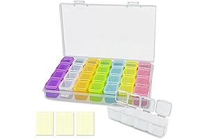 28 Girds Foldable Sorting Box with Lids, Pack of 4