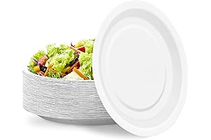 50 Count 7 Inch Easter Dessert Paper Plates | White Disposable Cake Plates for Appetizers