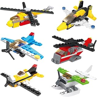 Airplane Building Blocks, 6PCS Airplane Building Blocks Toy Plane Building Block Kids Car Toy Set Creative Construction Building Bricks for Children Birthday Gifts