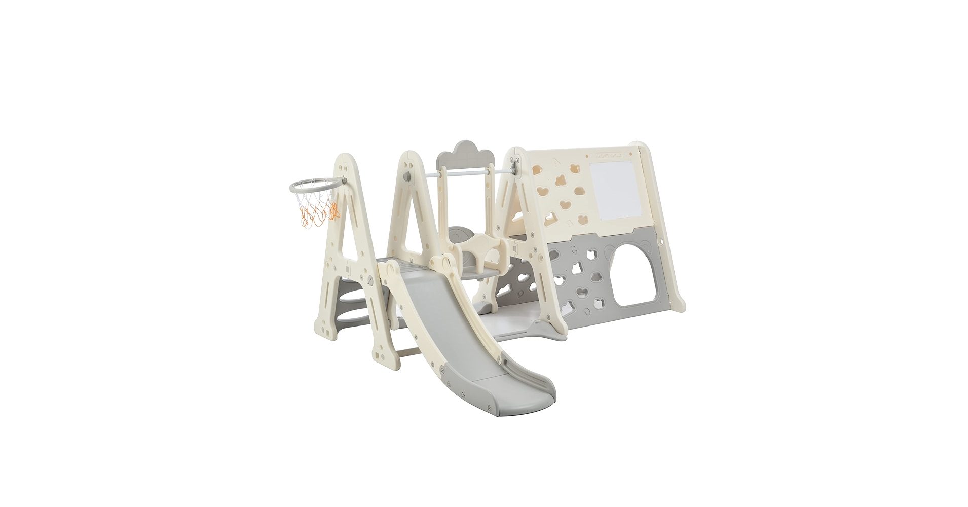 すべり台&ブランコ付きジャングルジム(グレー&ベージュ) すべり台&ブランコ付きジャングルジム(グレー&ベージュ)