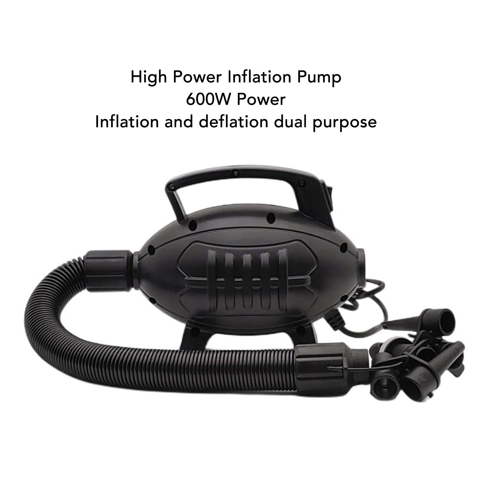 Bomba de Aire Eléctrica de 600 W, Bomba Portátil para Colchón de Aire con 5 Boquillas para sofá Inflable