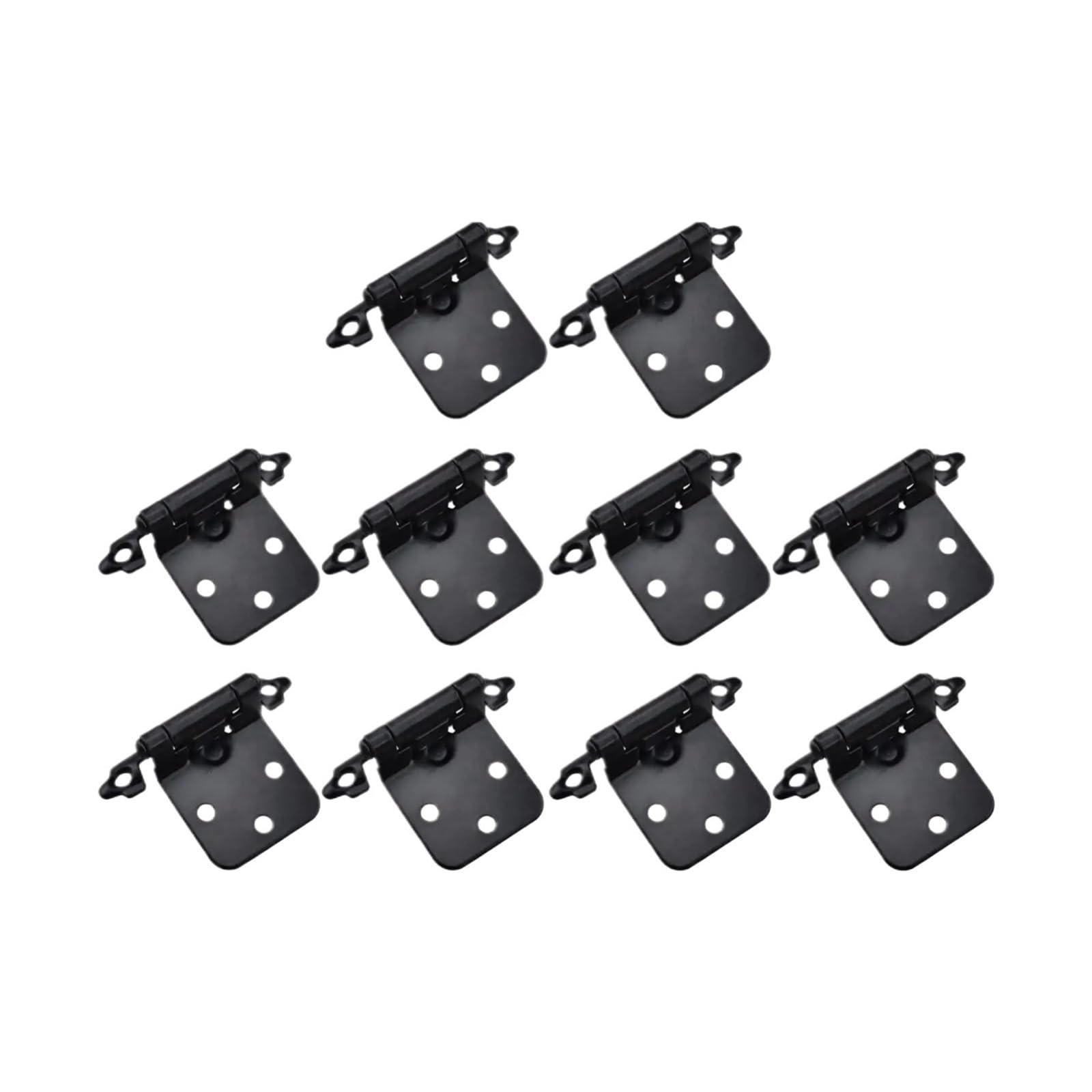 Sensumepb Black 10X Self Closing Hinges, Face Mount Iron Spring Hinges For Cabinet Doors, Furniture Hardware Accessories(Black)