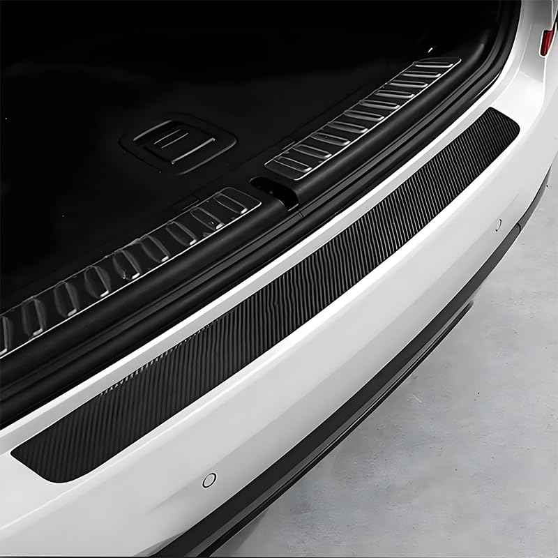 Car Rear Bumper Protector For 2021-2025 Chrysler Pacifica/Pacifica Hybrid Pinnacle, Carbon Fiber Scratch-Resistant Non-Slip Trunk Door Entry Sill Protector Rear Bumper Trim Cover,104cm