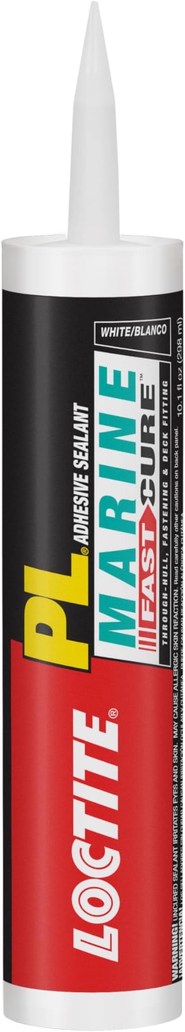 Loctite PL Marine Fast Cure Adhesive Sealants, Waterproof Construction Glue for Fiberglass, Vinyl, Glass & More - 10 fl oz Cartridge, Pack of 12