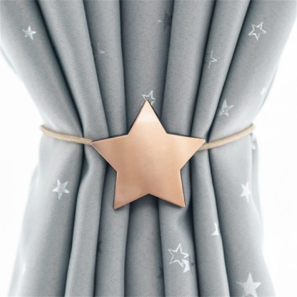 TJLSS Rideau Boucle Aimant Rideau Cravate Paire Pack Étoile Rideau Cravate Boucle Magnétique