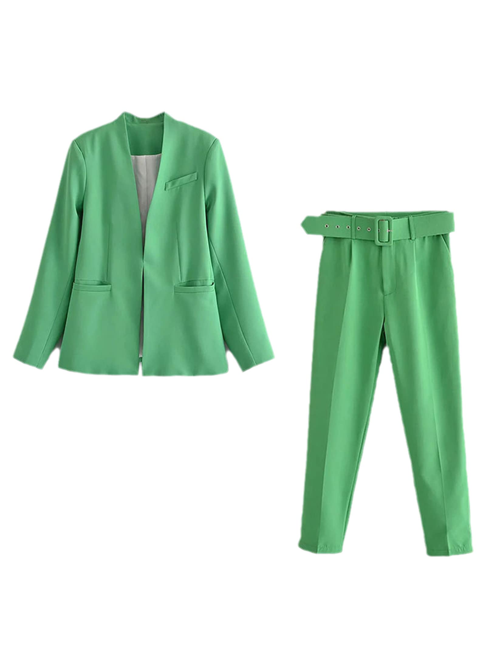 Ensemble élégant 2 pièces blazer avec pantalon pour femme - Tenue de bureau et de printemps, Costume En8, S