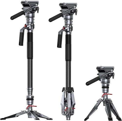 SMALLRIG 175cm / 68.9" Carbon Fiber Video Monopod for Cam…