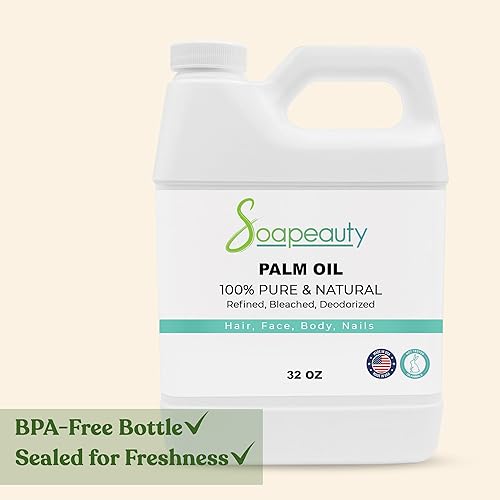 Miniatura 5 de Soapeauty Aceite de palma RBD 100% puro, prensado en frío, no hidrogenado y sostenible para jabón, cremas y lociones de bricolaje, rico en vitamina