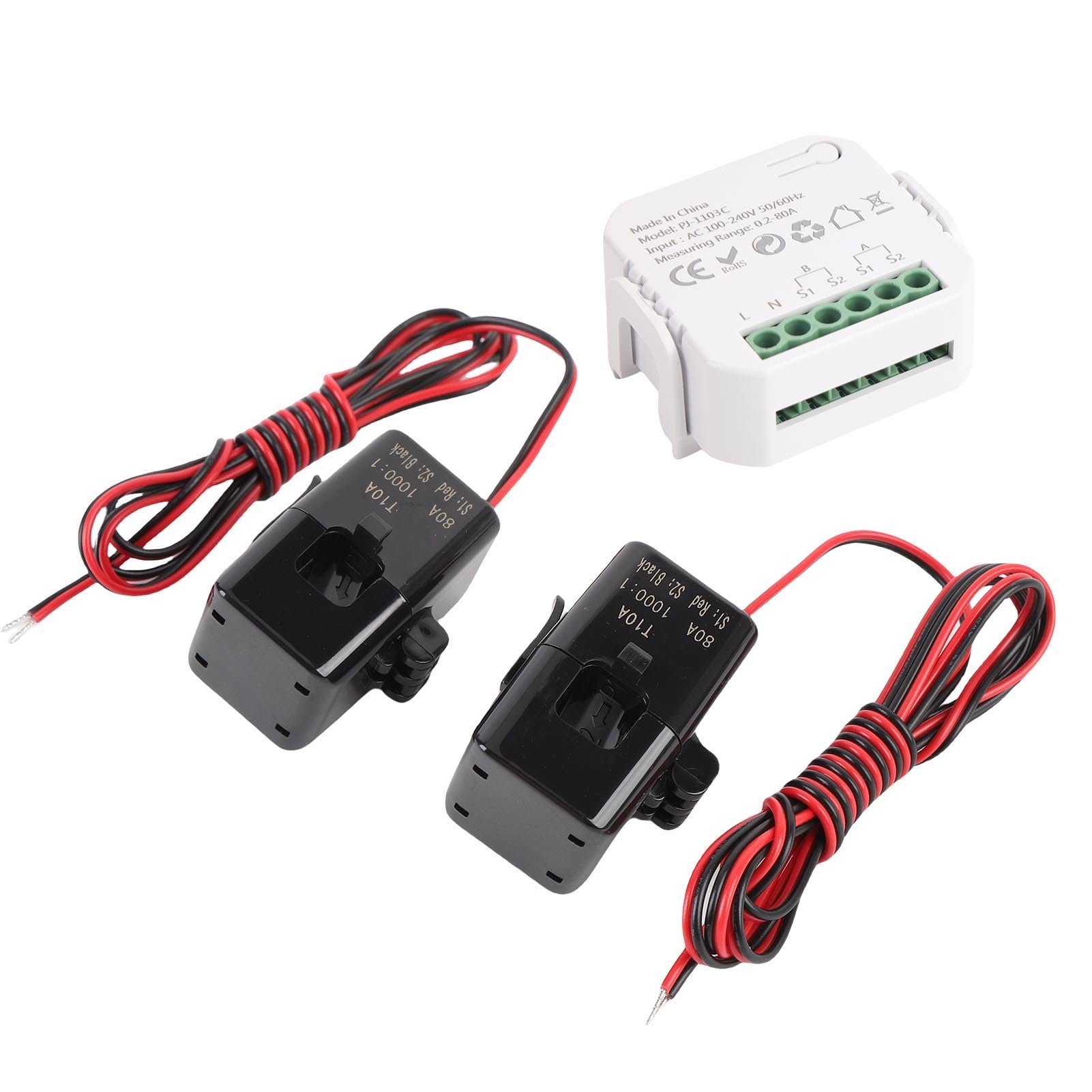 Contatore Elettrico Intelligente, WiFi Monitor con 2 Pinze da