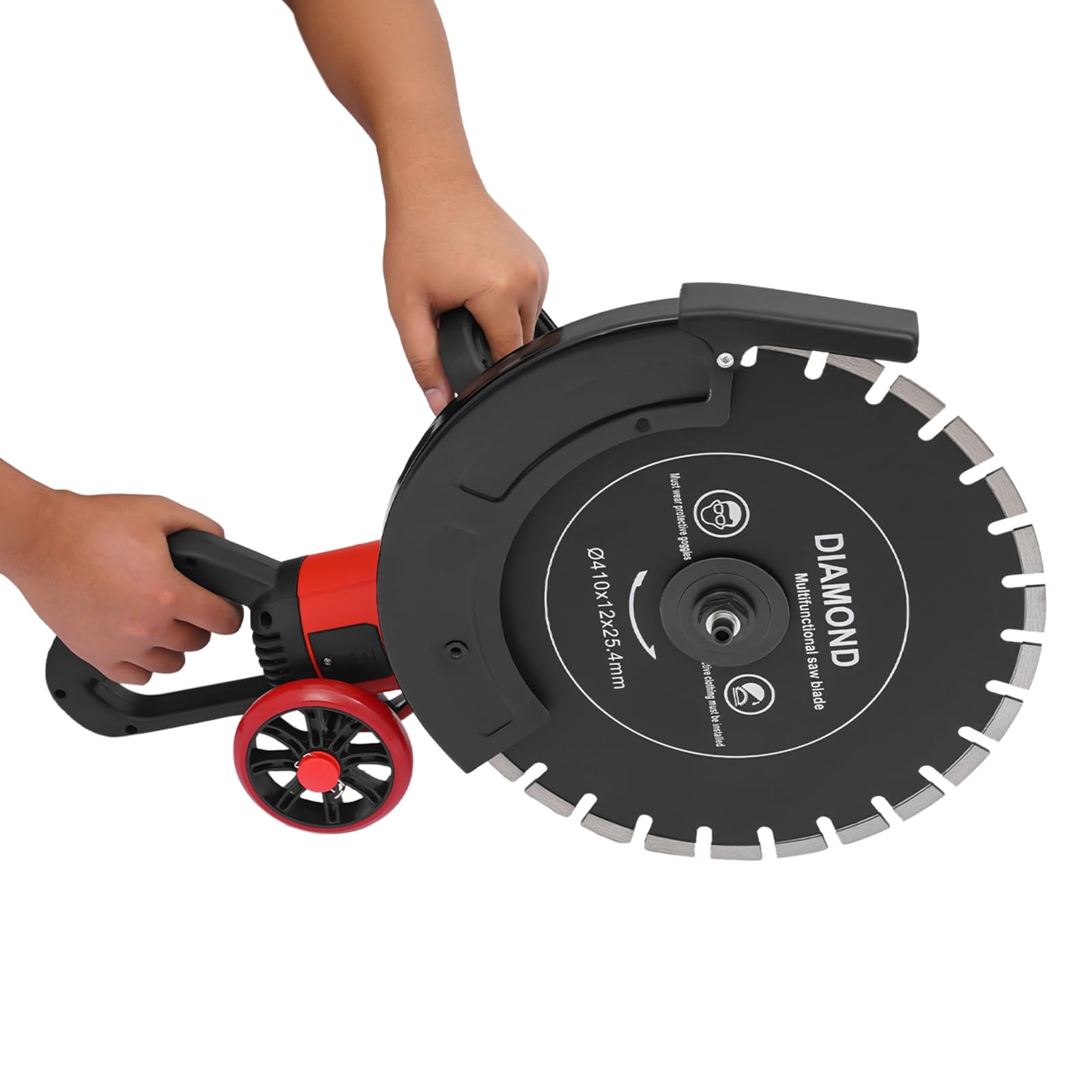 Sega per calcestruzzo ad alta efficienza, taglierina per pavimentazione con disco da taglio diamantato da 410 mm, seghe per calcestruzzo elettrico, taglierina per sega circolare, lama regolabile,