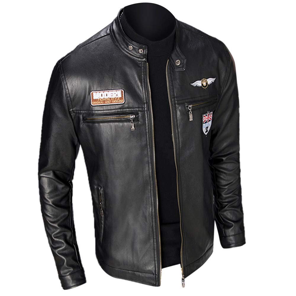 Sunnyuk Giubbotto Moto Uomo Giubbino con Protezioni Pelle Giacca Moto Regular Fit Casual Chiodo Metal Biker Giubbotto Moto Leggera Elegante Giacche Moto Sportiva Rinfrescante Comode