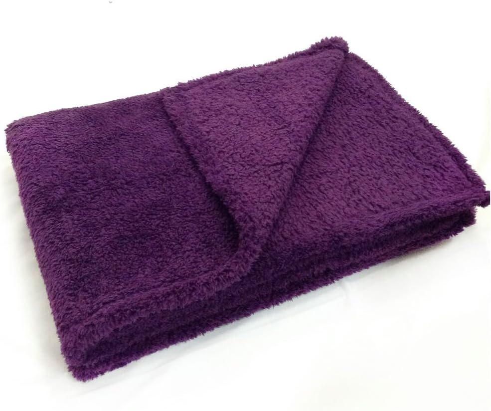Velosso Purple Cuddly Thick Luxury Super Soft Teddy Bear Throw Warm Sofa Bed Blanket Throw