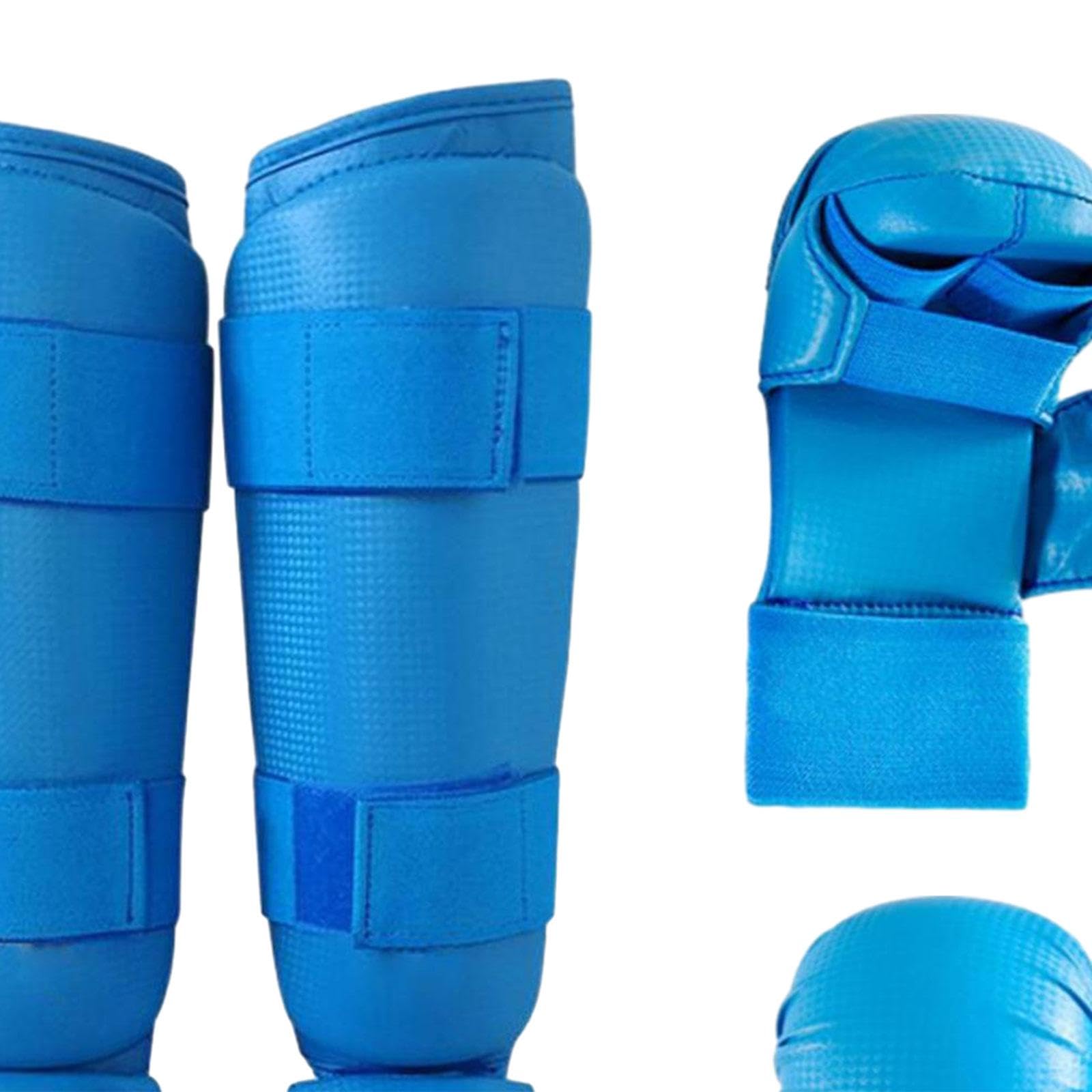 Oshhni Ensemble d'équipement de karaté, Gants de Boxe, protège-Tibias, Gants de Frappe pour entraînement de Taekwondo, Gants de Frappe, équipement pour