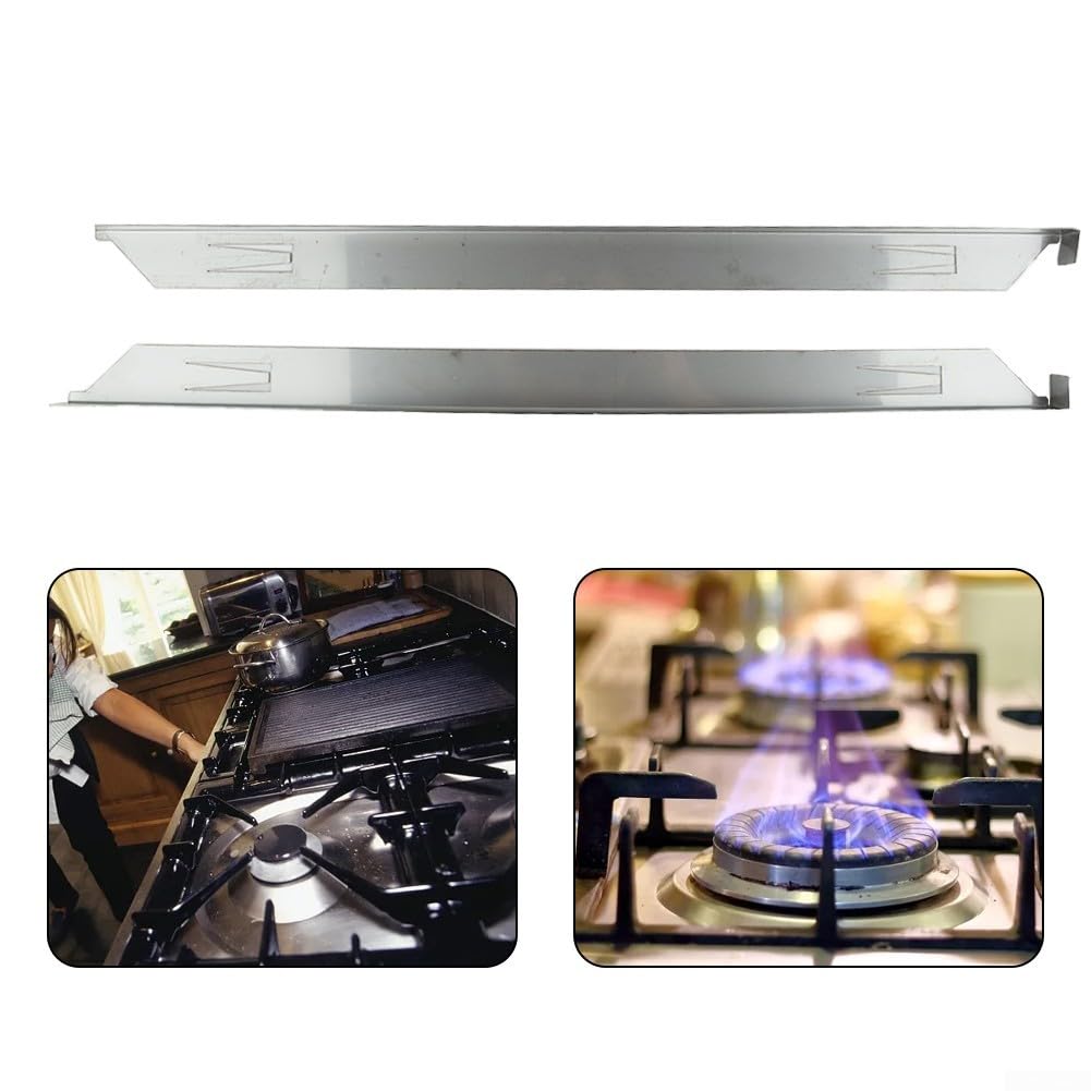 Coperture in acciaio inox 2 pezzi 58,4 cm con clip fornello cucina bordo stufa nastro sigillante