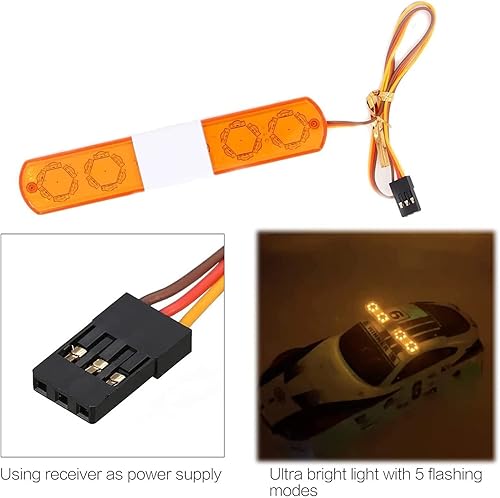 Miniatura 10 de WONFAST Luz LED circular ultra brillante de policía, lámpara estroboscópica de flash giratorio, 5 modos para 18 110 114 RC coche extinción de