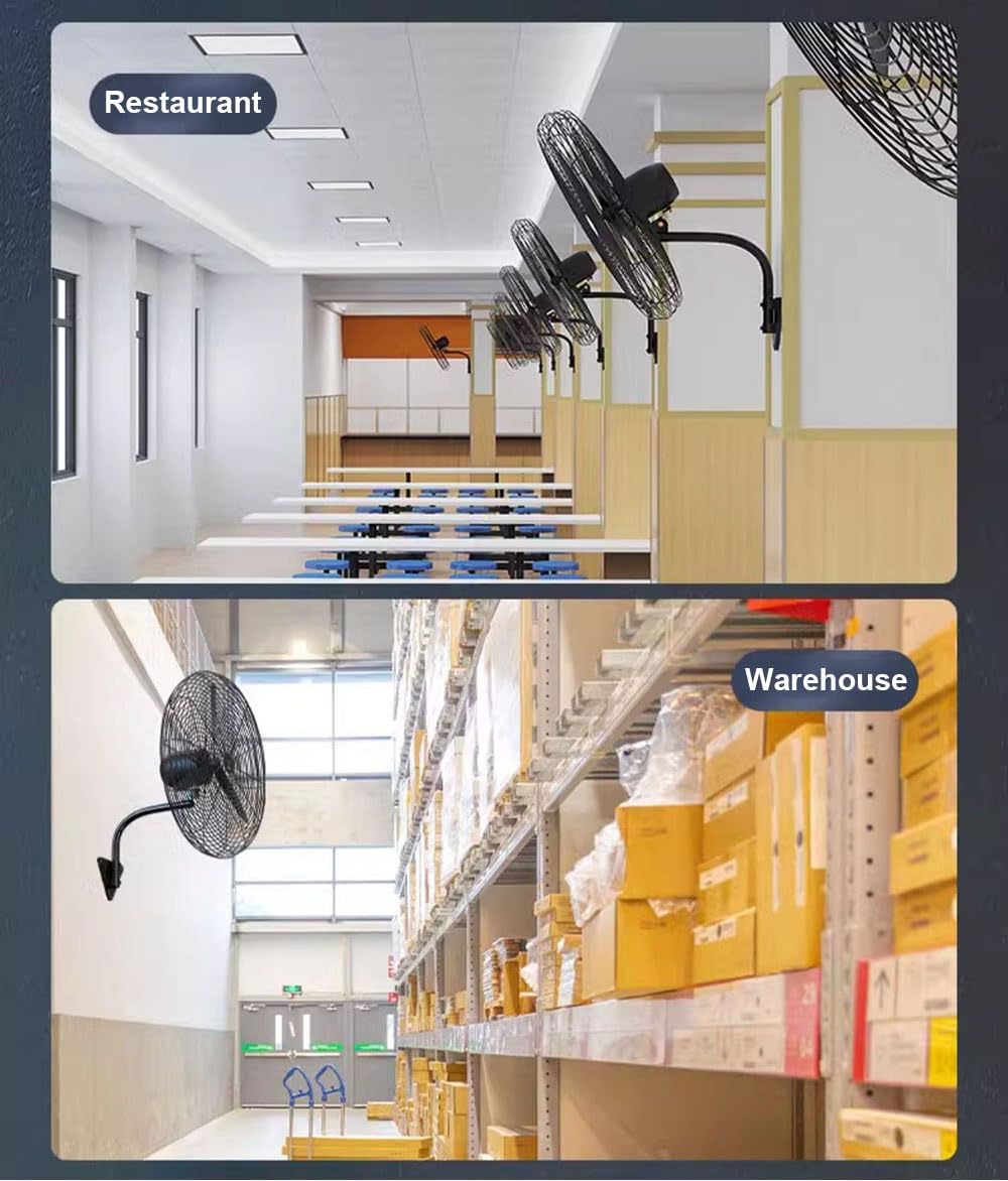 Ventilador De Pared Potente, Ventilador Industrial De Pared De 21/27/31 Pulgadas, Ventilador Eléctrico, 3 Modos De Ventilación, Oscilación De 120°, Para Dormitorio, Invernadero, Gimnasio, Oficina, 55