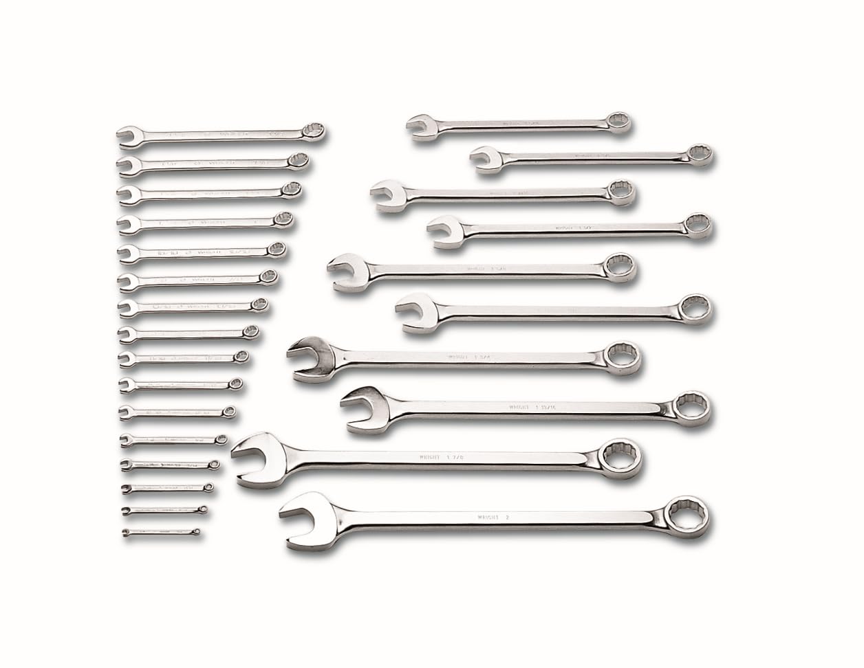 Wright Tool 726 Combination Wrench Set 12 Point Satin Finish 26