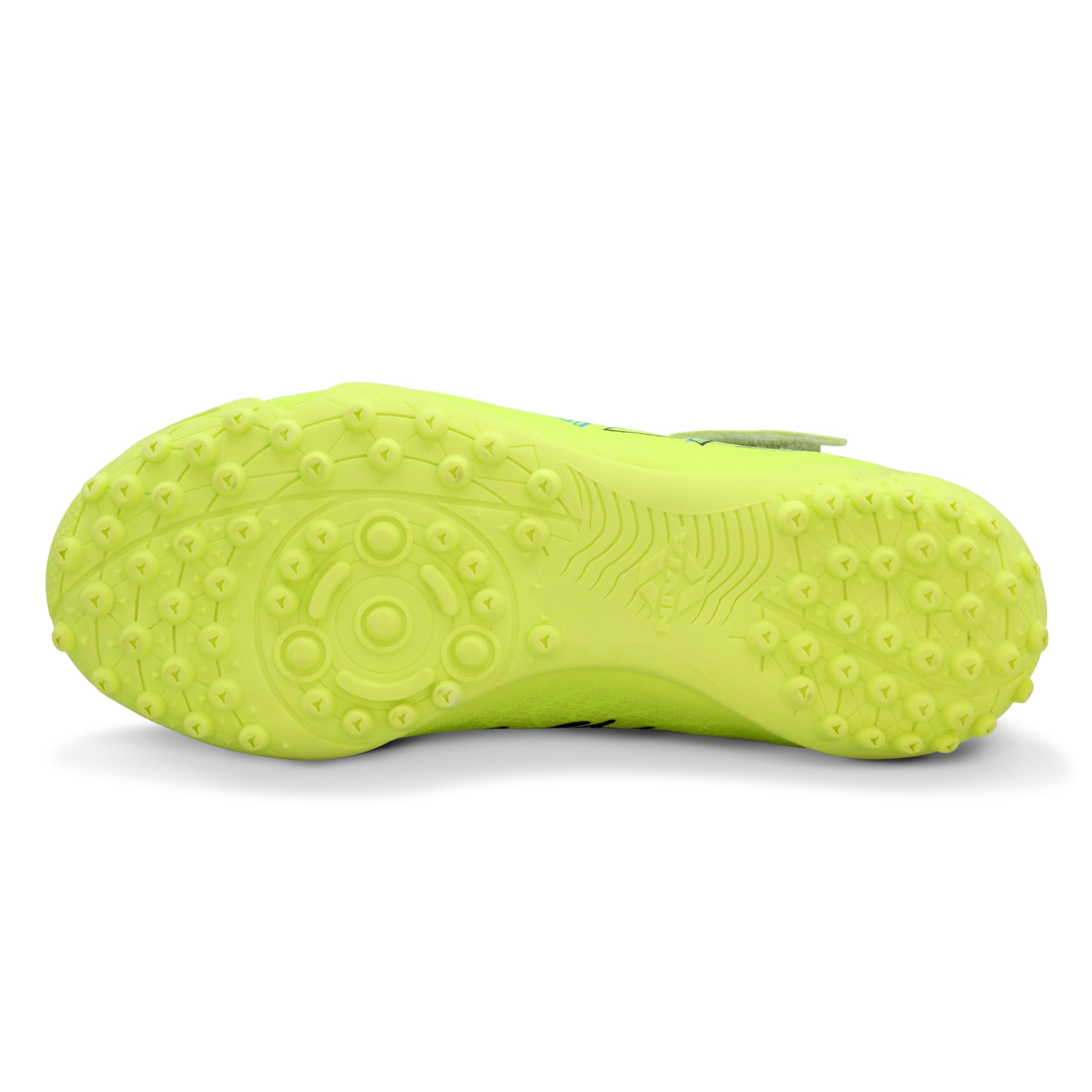 Nivia Carbonite 7.0 Kids Football Turf Shoe, Synthetic Leather Upper, PU Rubber Turf Outsole, Lightweight Insole & Durable Design for Young Football Champions (Sunny Lime, UK02) 3