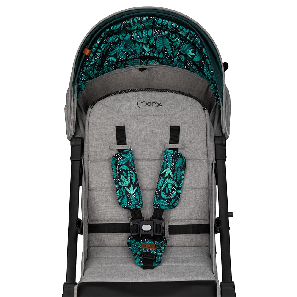 Passeggino MoMi ESTELLE DAKAR a partire da 6 mesi (fino a 22 kg), pieghevole con cintura di sicurezza a 5 punti, cestino porta spesa e funzione di apertura, manico telescopico per il traino