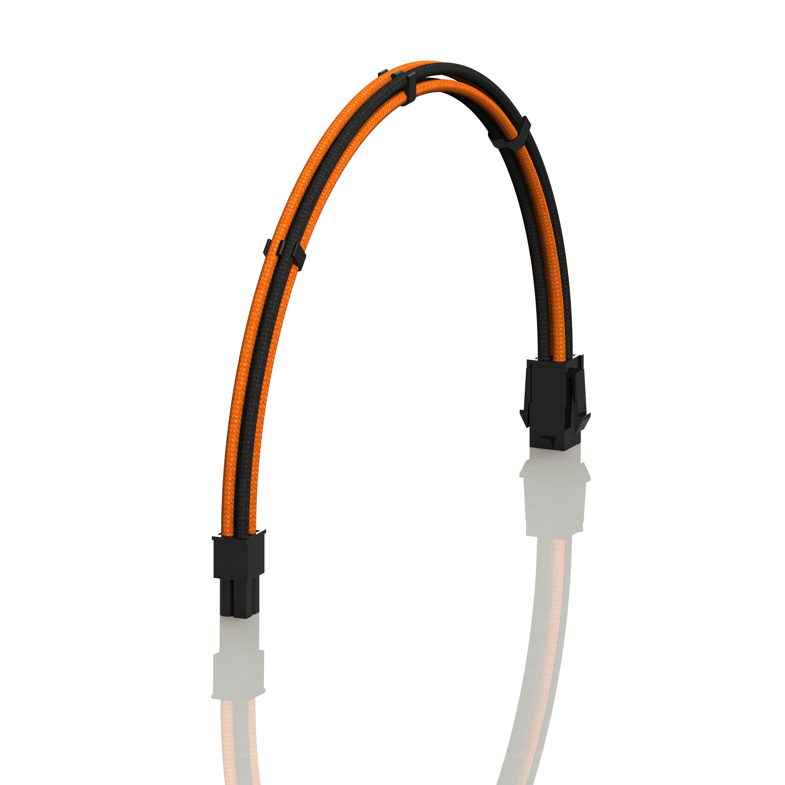 LINKUP - AVA 30cm EPS 4 Pin CPU ATX Motherboard PSU Power Supply Braided Sleeved Custom Mod PC Extension Cable w/Combs | Strong & Stiff Design | Single Pack | 300mm - Black — view 44