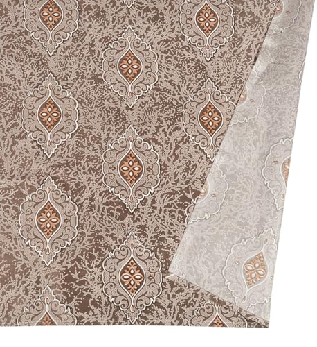 Image of Room Darkening Curtains for Door & Windows, Living Room, Bedroom, Eyelet, Parda, Printed, Pack of 2, Coffee Brown, 4 x 5 Feet