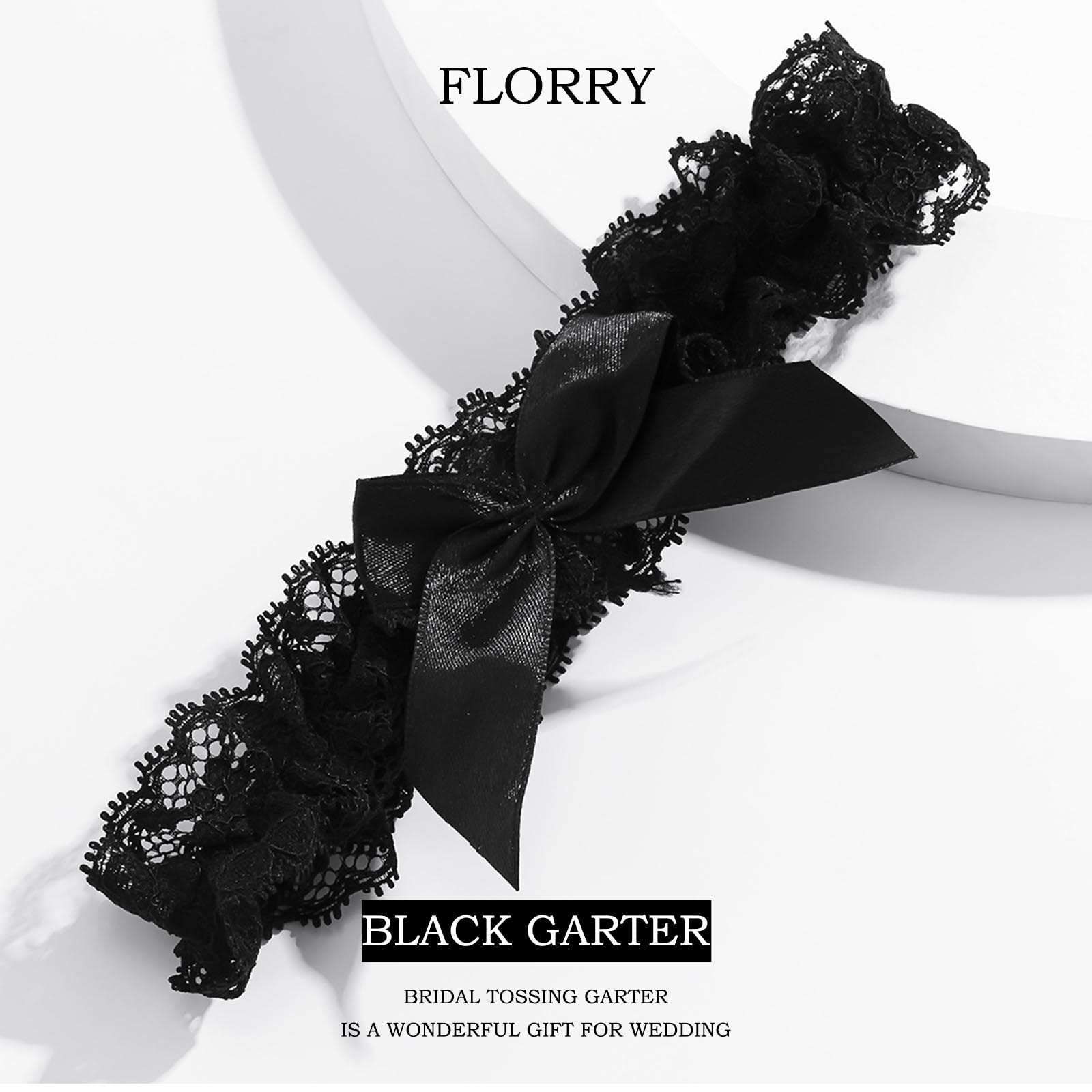 Florry Sexy Wedding Garter Lace Women Garter Belt for Bride Tossing Thigh Garters Bowknot Elastic Leg Ring for Party Prom