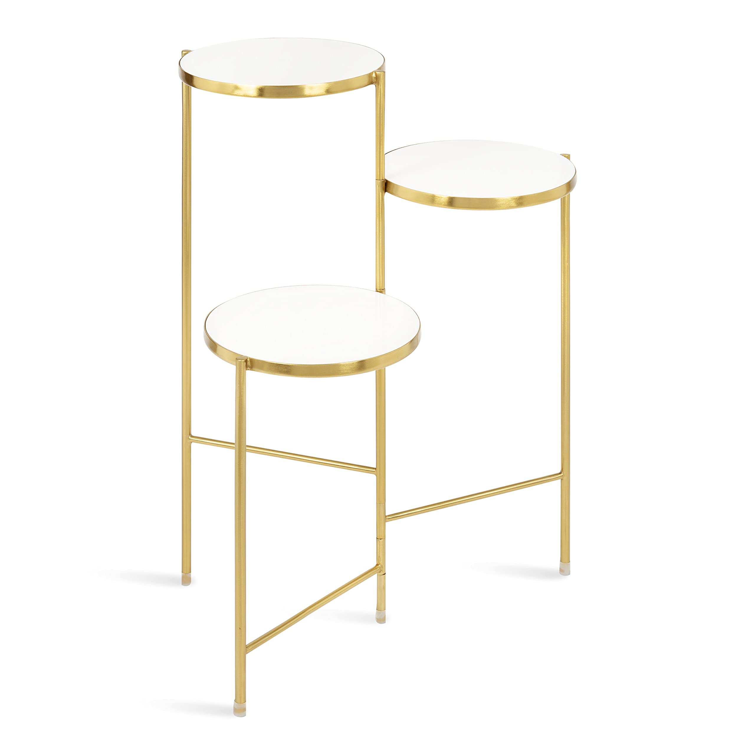 Kate and Laurel Finn Silver Metal Tri-Level Plant Stand
