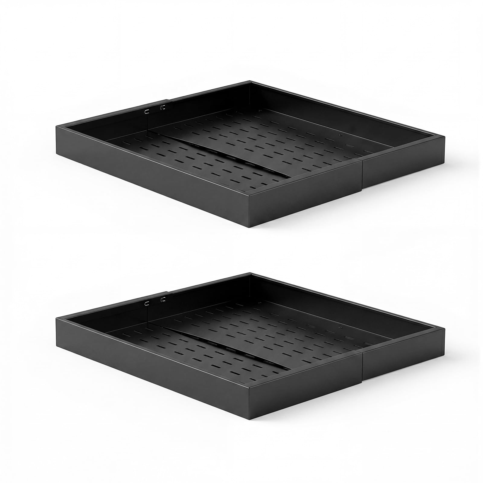 VEVOR Organizer Portaoggetti Estraibile Sottolavello, Cestello Estraibile Sotto Lavandino per Armadietto 2 pezzi Dimensioni 520 x 302 x 65 mm, Ripiano Scorrevole per Armadietti Cucina Bagno, Nero
