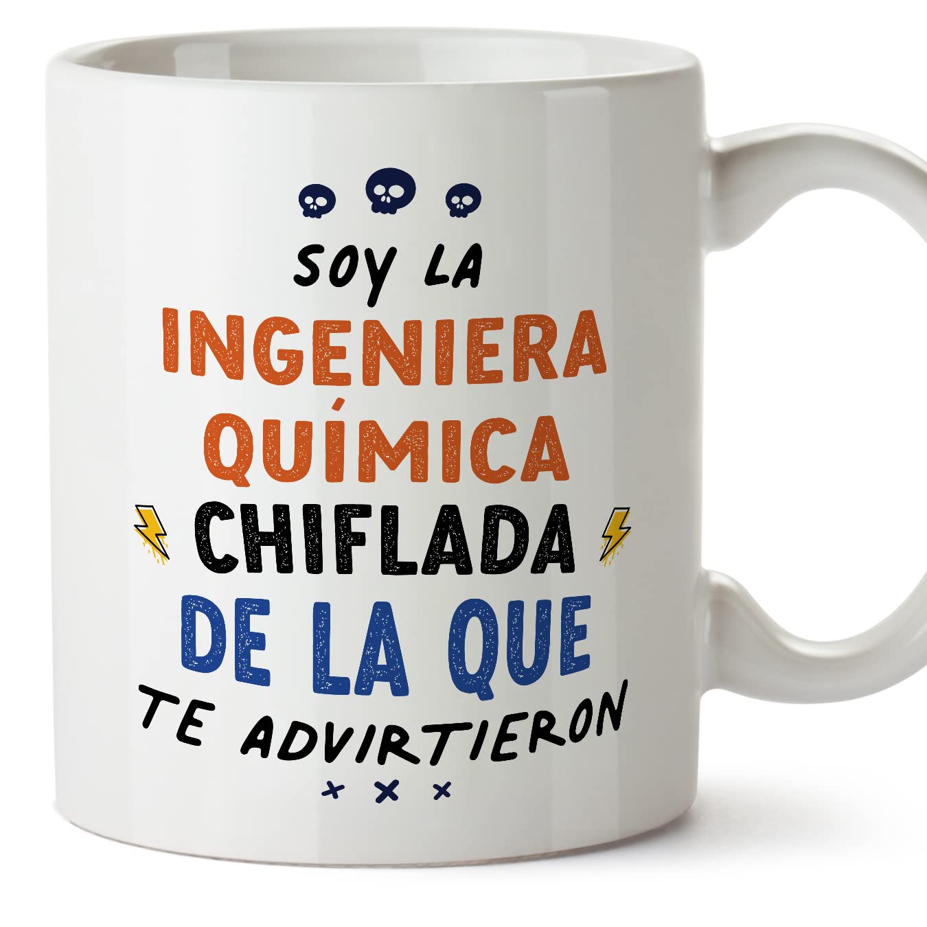 MUGFFINS Chemical Engineer Woman Mug - in Spanish - Todos te advirtieron - Funny Gift for Colleagues - Ceramic 11oz Mug