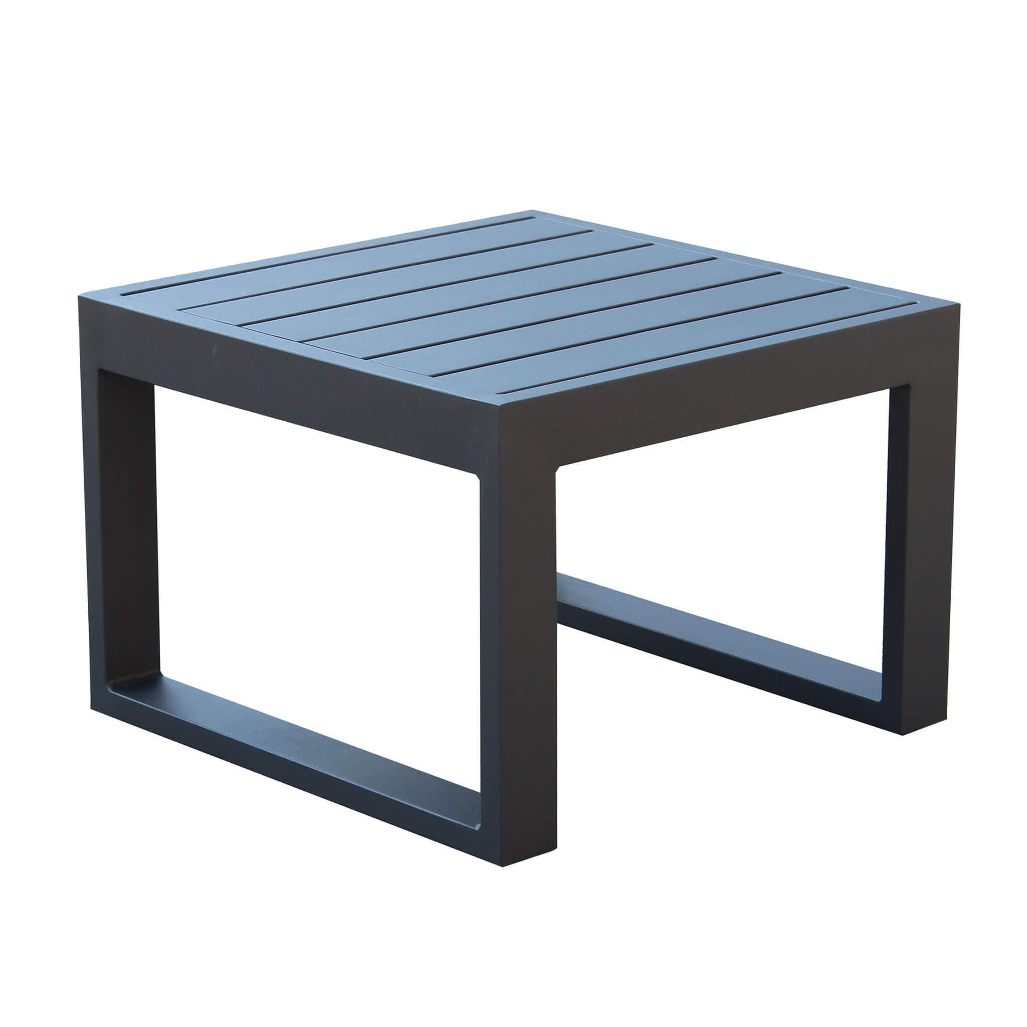 milani home - tavolino da giardino, alluminio, quadrato, antracite, piano 43.5 x 43.5 cm