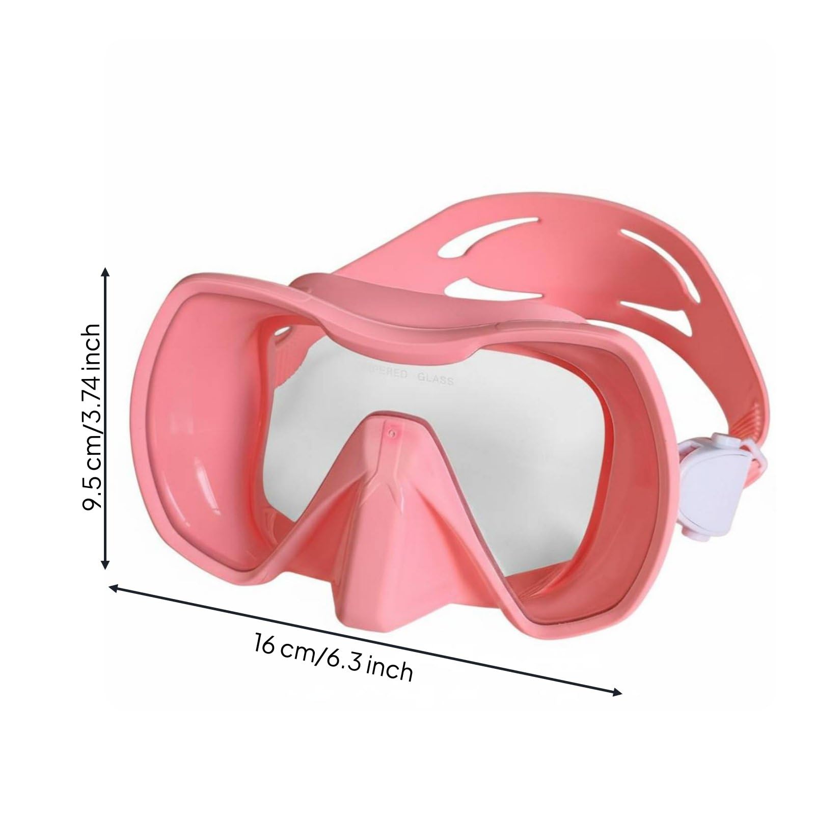 Sharplace Gafas de Natación Máscara de Buceo Visor Panorámico Snorkel Cristal Reforzado Silicona Suave para Arrecifes y Vida , Rosa , Máscara De Buceo De Marco Grande