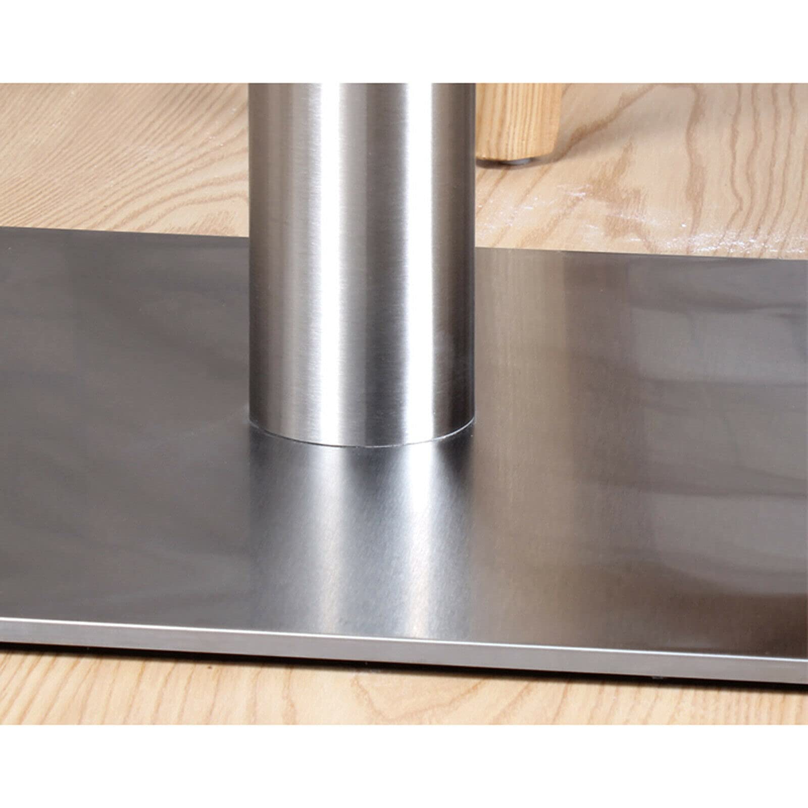 Kaibrite Tischgestell, 72CM Tischsäule Edelstahl Quadratisch Bodenplatte Metall Untergestell Tischfuß Leg für Cafe, Bistro, Imbiss