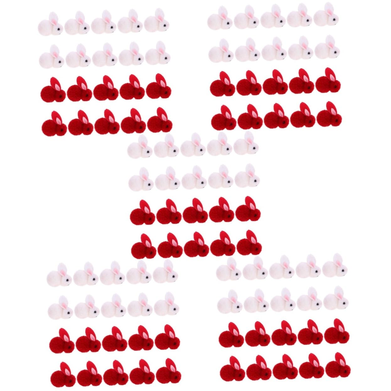 PRETYZOOM 5 Set Di Decorazioni Natalizie Da Appendere Allalbero Di Natale Finti Modelli Festivi Coniglietti Decorativi in ​​feltro 20 Pezzi * 5