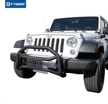 Tyger Auto TG-GD6J60018 Front Bumper Guard Compatible with 2010-2018 Jeep Wrangler JK 2 Door & 4 Door (Excl. Winter Edition) | Textured Black | Light Mount | Bull Bar