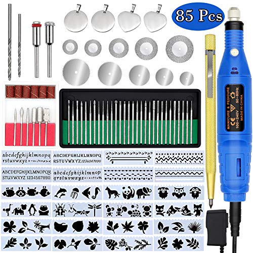 Engraving Tool Kit, PETUOL 85PCS Multi-Functional Wired Carving Erosion Pen DIY Miniature Sander