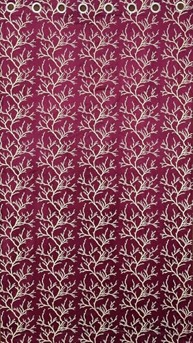 Image of Window Curtains 5 Feet Long for Living Room - Window Curtain Set of 1 Pcs Panel, Velvet Blackout & Stylish Parda for Home Decor & Office Wine Colour