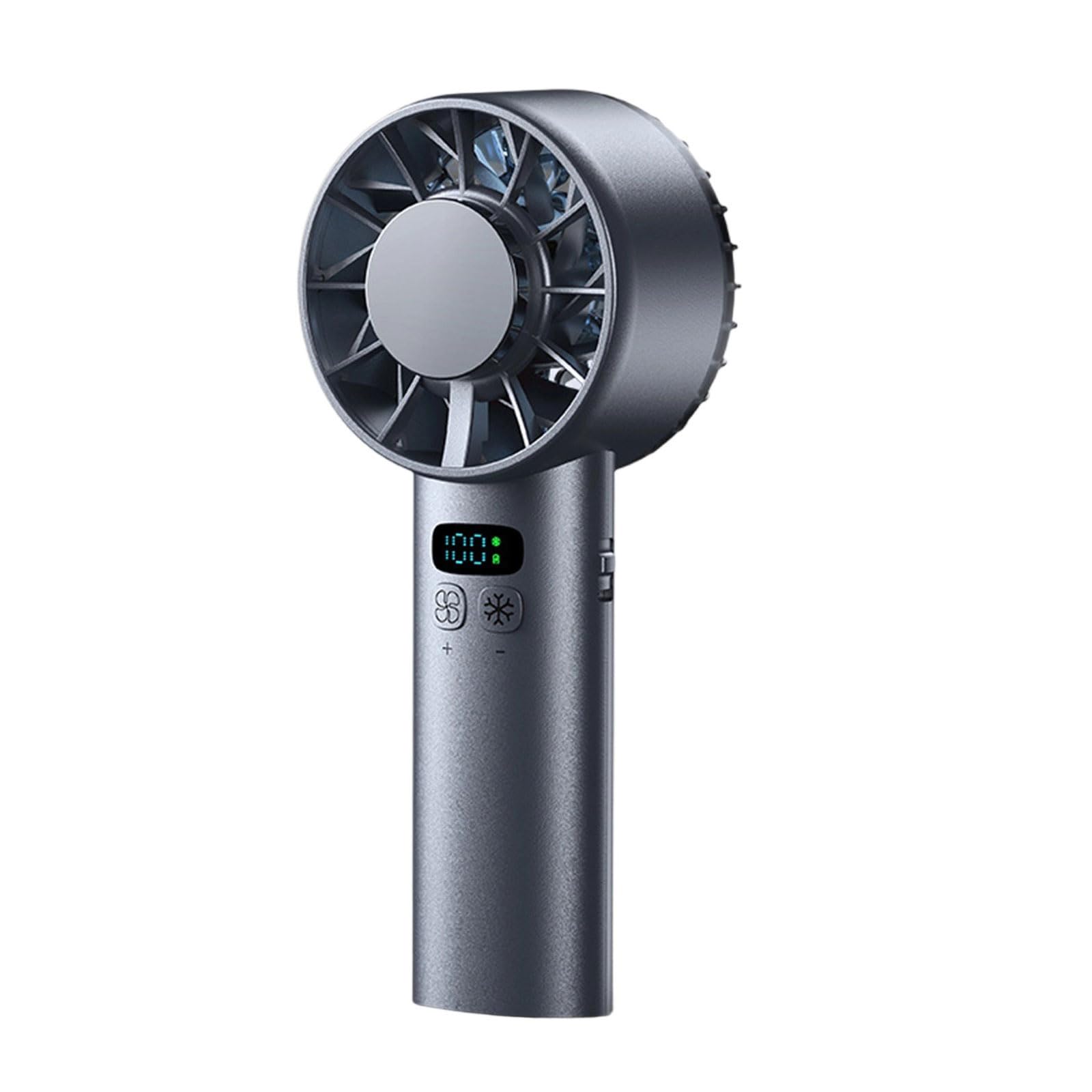 Maxtonser Multifuntional Digital Display Fan Efficient Cooling Fan 5200mAh Quiet Powerful Fan Texture for Outdoor Travel