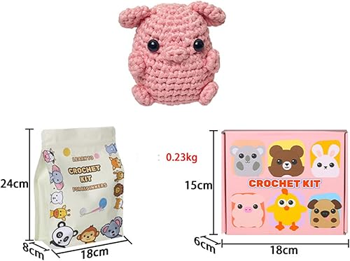Miniatura 3 de zavicos Kits de ganchillo para manualidades, lindo cerdo para adultos y niños, kit de animales de ganchillo paso a paso para principiantes,