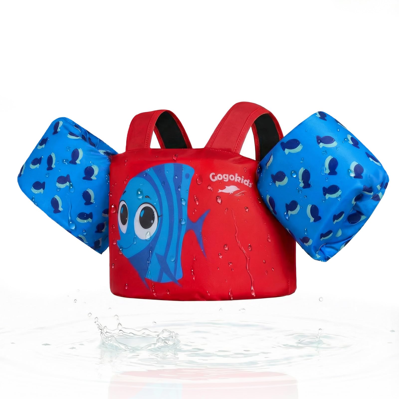 Gogokids Toddler Swimming Float Vest, Arm Bands Kids Swim Vest with Shoulder Harness Baby Floats Swimming Training Jacket for 1-6 Years / 11-30 kg Boys Girls Perfect for Pool, Learn to Swim and Beach — image 1