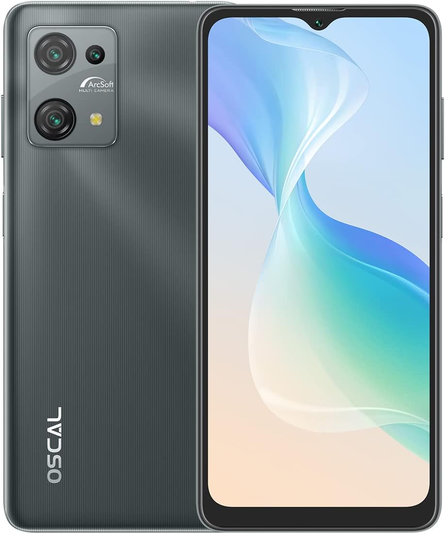OSCAL C30 Pro smartphone, front and back view