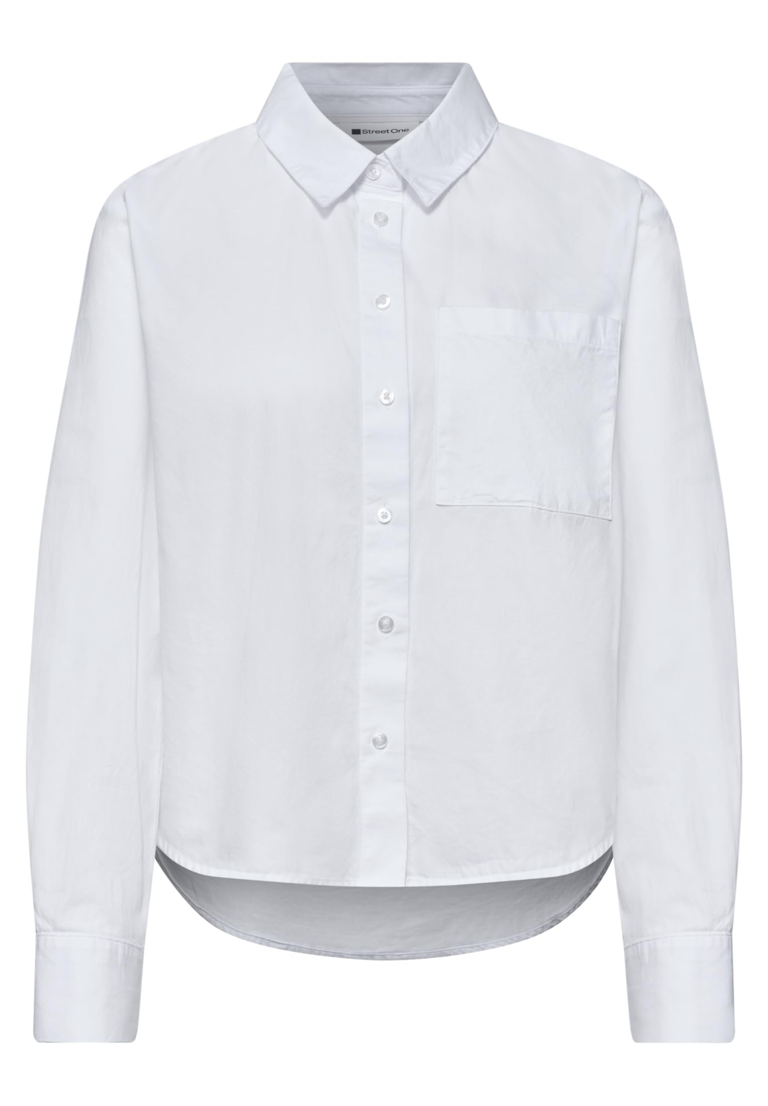 Street One Damen Langarm Bluse mit Hemdkragen aus Twill