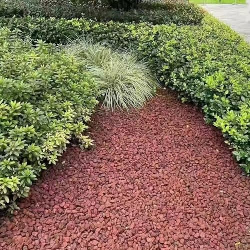 Image of YISZM 2LB Succulent and Cactus Gravel Pebbles, 1 /5 Inch Natural Decorative Polished Stones, River Rocks for Vases Gardening Indoor and Outdoor Decorative Rocks, Red