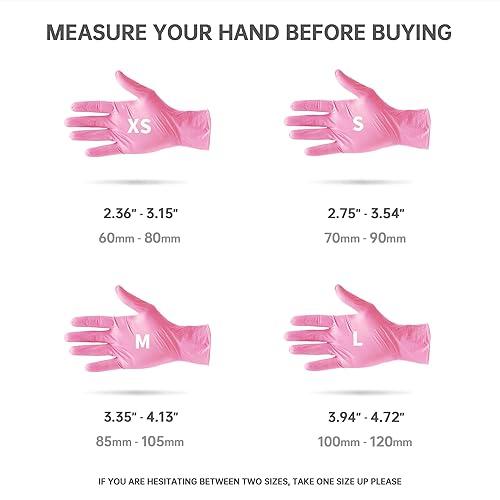 Miniatura 7 de Guantes de examen de nitrilo, sin látex, sin polvo, seguros para alimentos, no estériles, guantes médicos desechables de 4.5 mil, 100 unidades