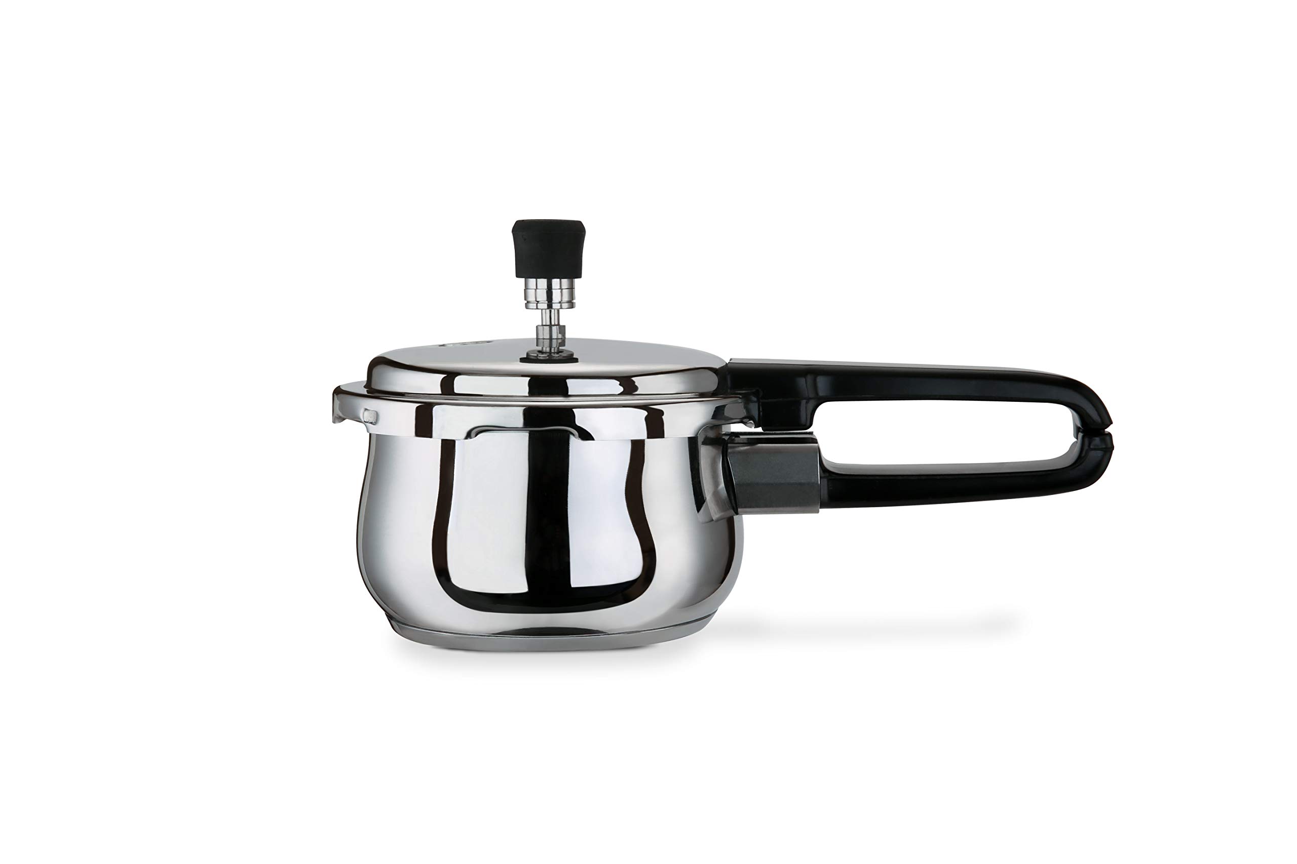 Pristine 18/8 Stainless Steel Tri Ply Induction Base Outer Lid Handi Pressure Cooker with Tadka Pan- 280ml(1.5 litres, Silver) ISI Marked 2